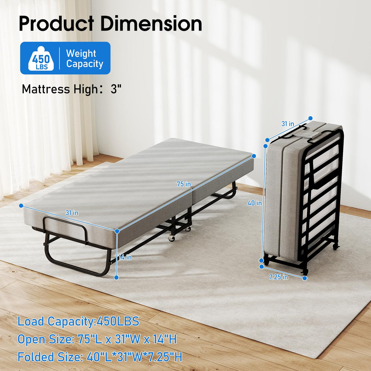 Folding Bed with Mattress R278479
