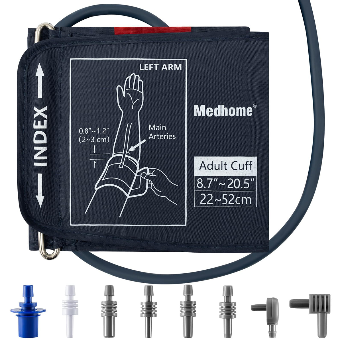 Extra Large Blood Pressure Cuff Upper Arm 8.7"-20.5" Replacement Cuff with 8 Connectors A8296