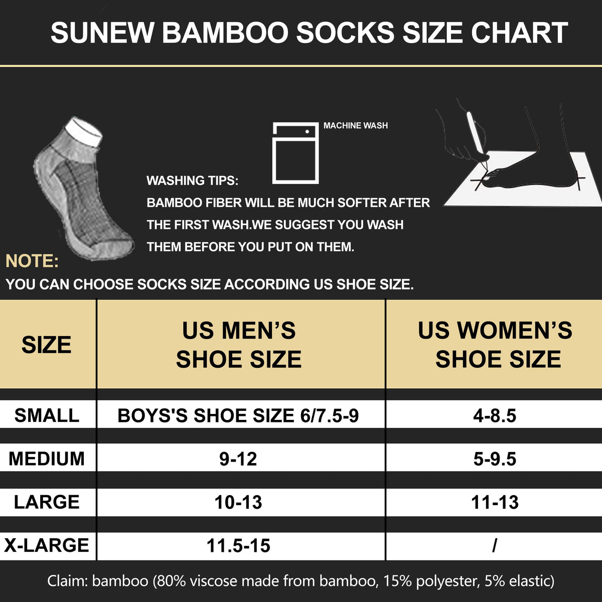 6 Pairs Viscose Bamboo Cushioned Ankle Socks Q36470
