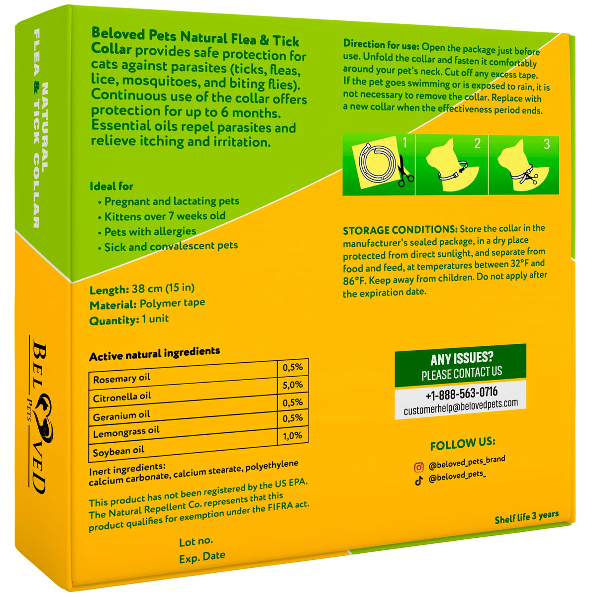 Natural Flea & Tick Collar for Cats 1 Pack R55809