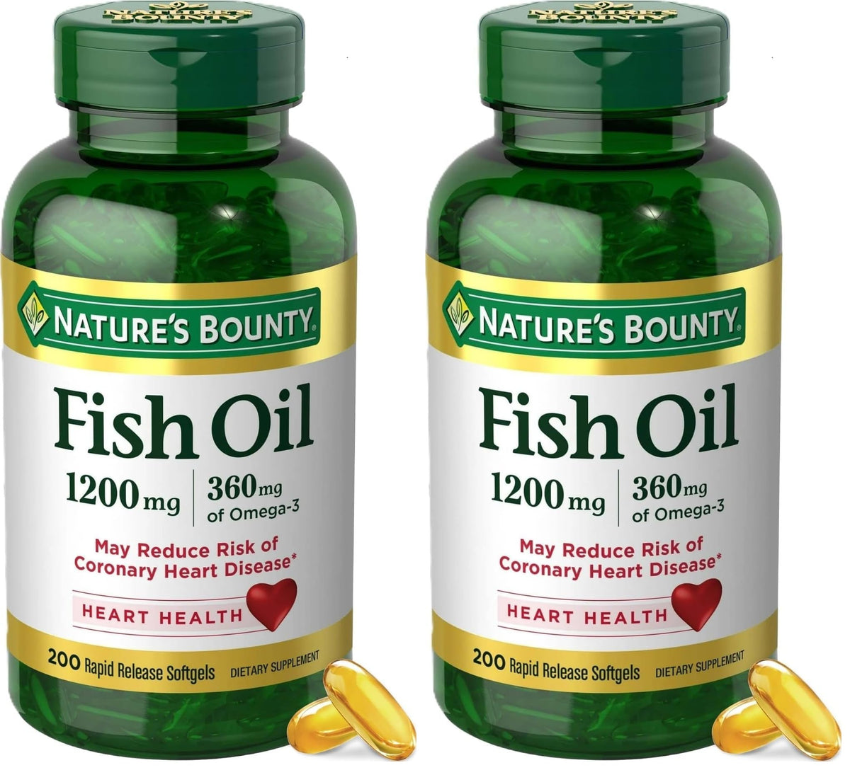 1200 Mg Omega-3 Fish Oil Softgels Pack of 2 T383220