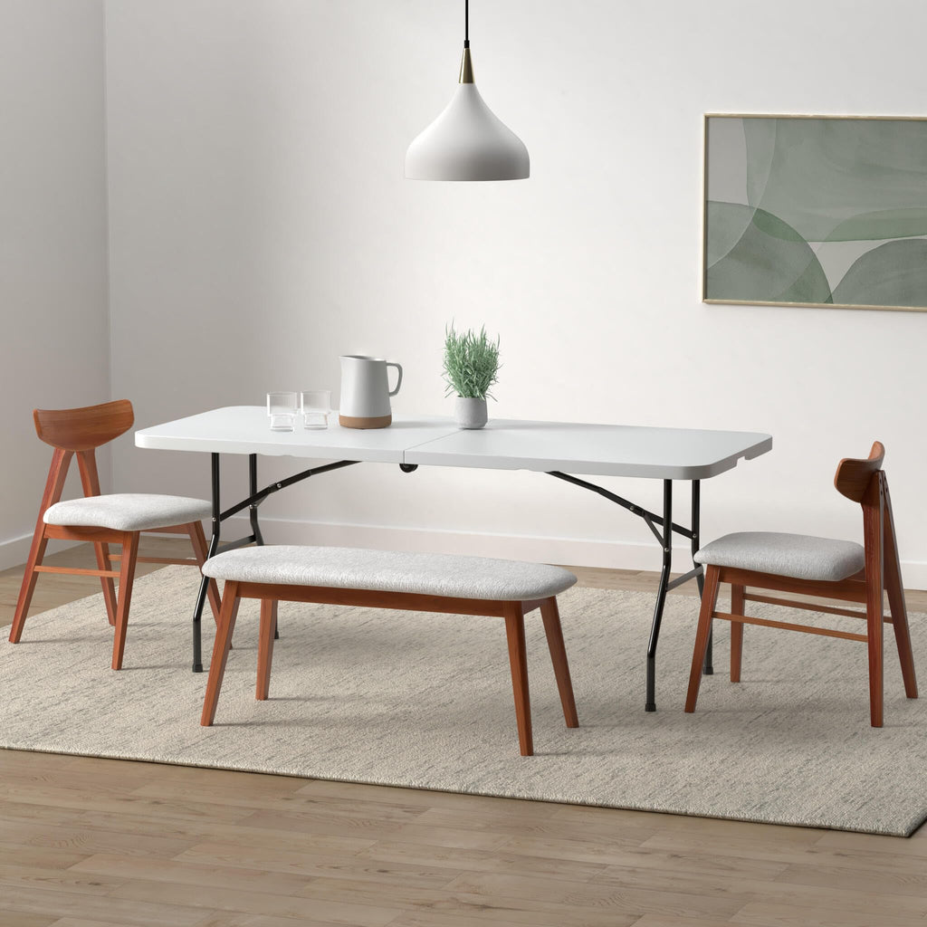 6FT White Portable Plastic Folding Table U528