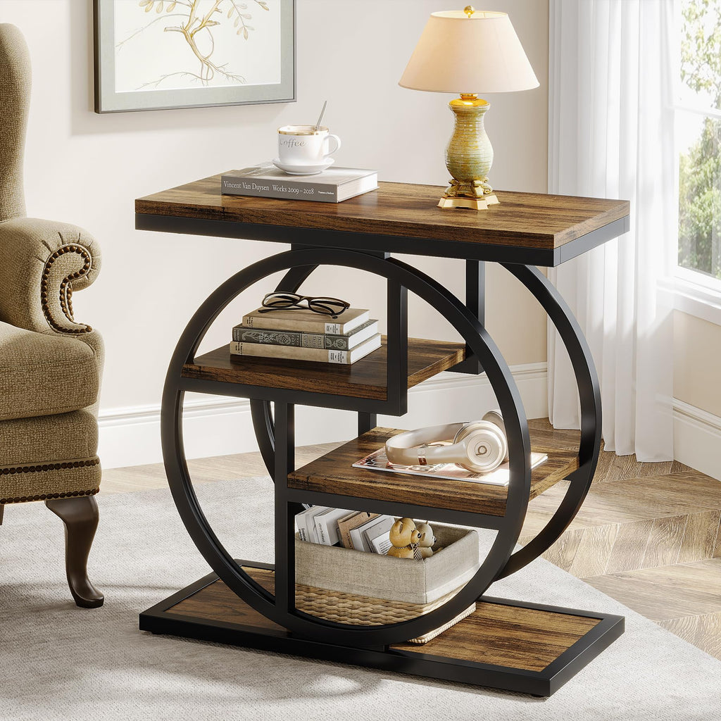 4-Tier Narrow Side Table with Storage Shelves M7473