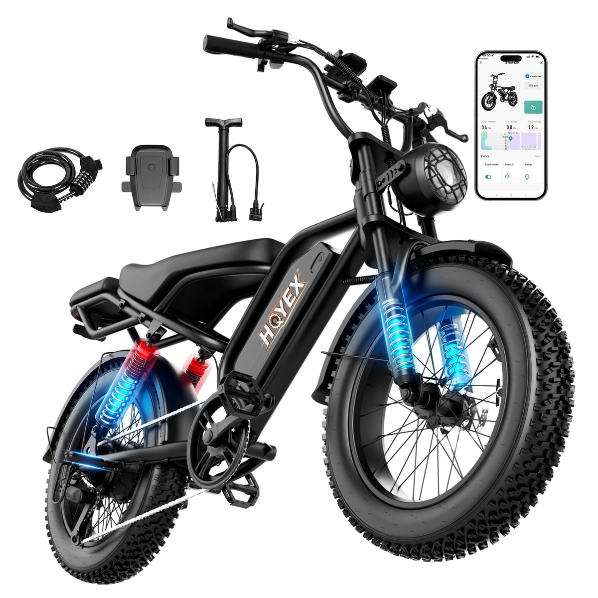 16/20" Fat Tire Electric Bike 1500W Peak Motor Removable Battery V730233