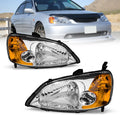 Headlight Assembly with Chrome Housing Amber Reflector Driver and Passenger Side M6575