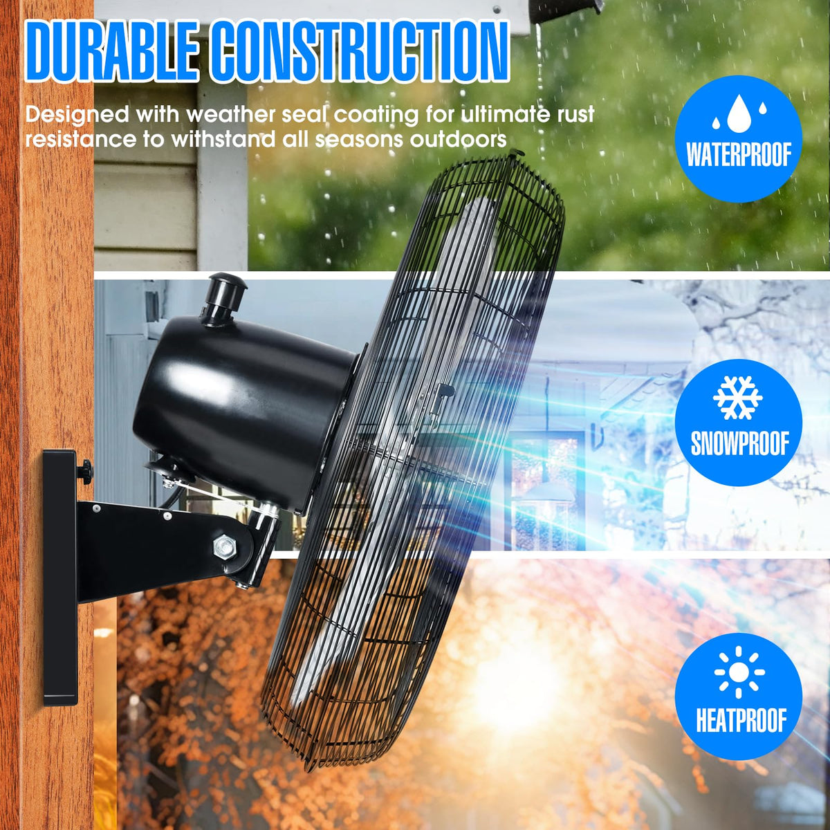20" Outdoor Oscillating High Velocity Wall Fan, Black C864923