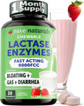 Strawberry Cream Flavor Lactase Enzyme 9000 FCC Chewables 30ct V314422