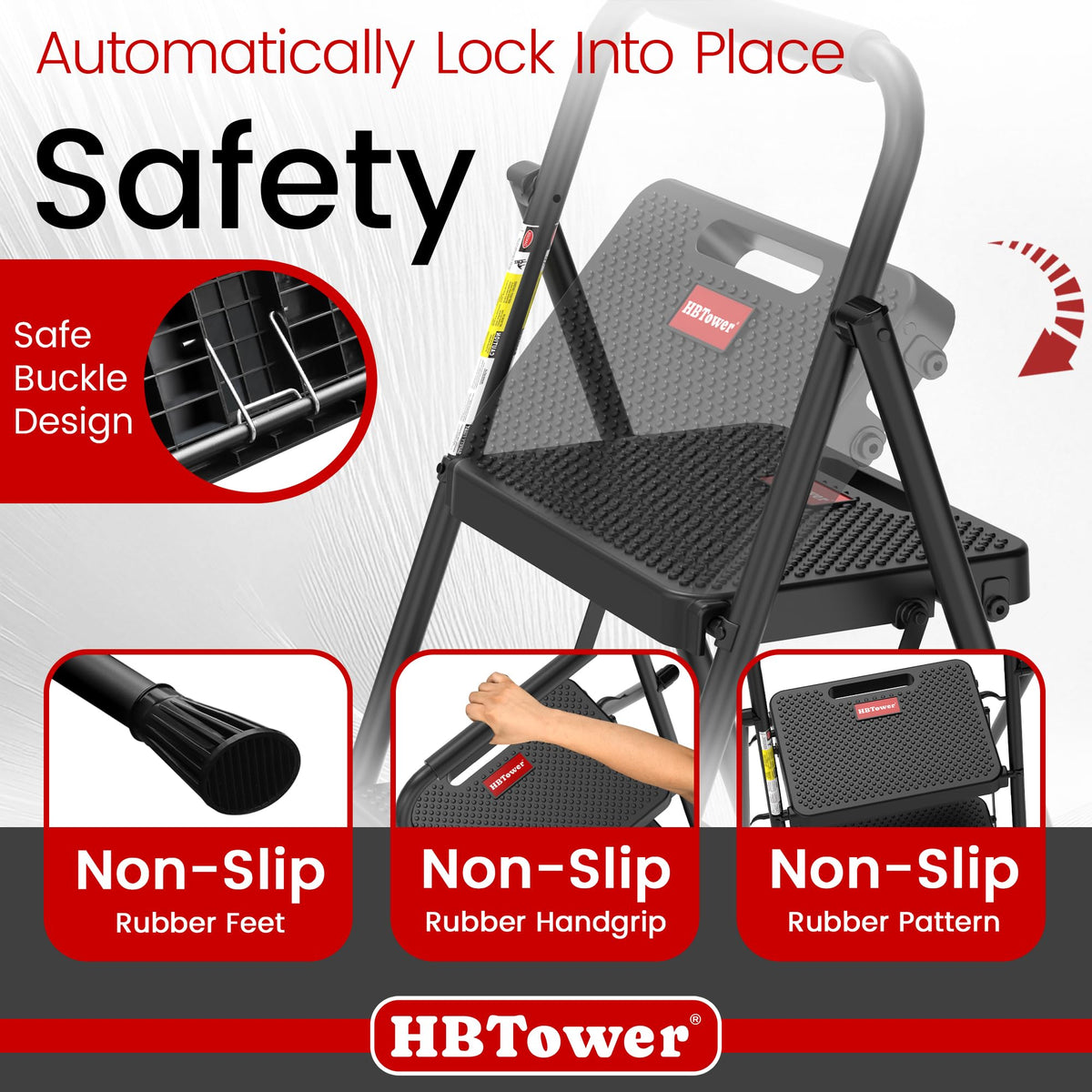 4 Step Folding Step Stool with Anti-Slip Pedal F9159