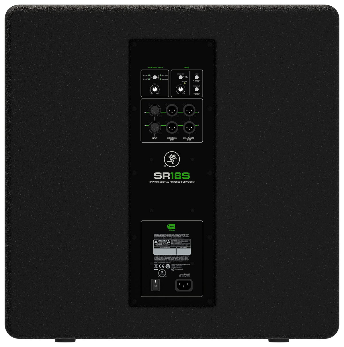 18 1600W Powered Subwoofer with Mic Cable and Headphones P874