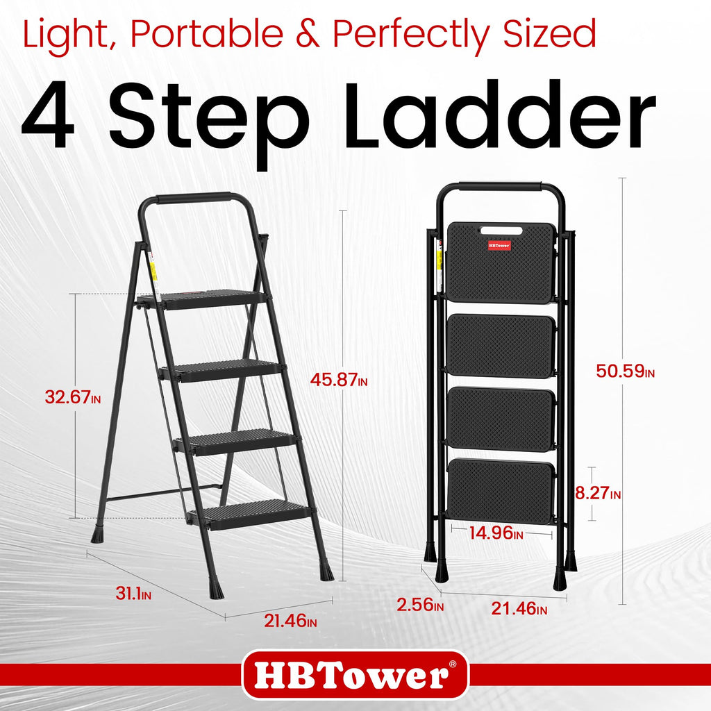 4 Step Folding Step Stool with Anti-Slip Pedal F9159