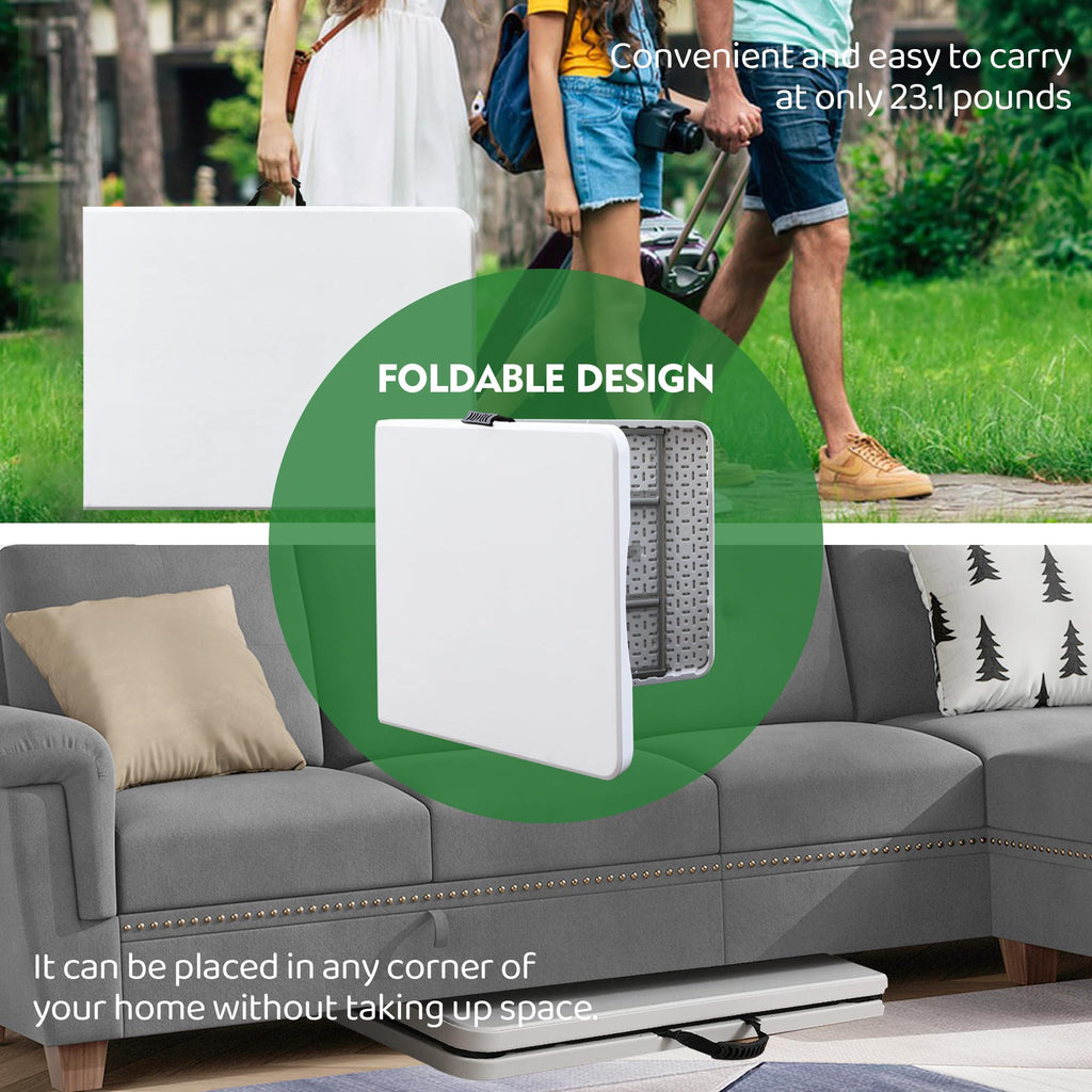 White 6FT Foldable Plastic Table V2254