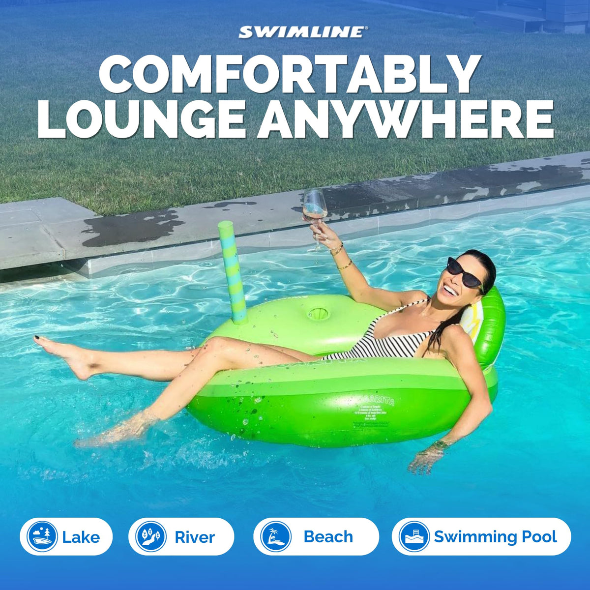 Inflatable Vinyl Pool Ring M8618