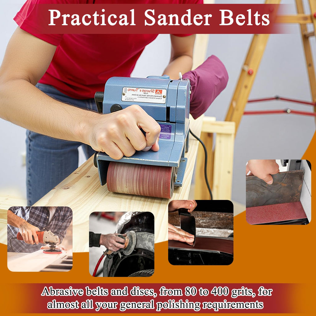4 x 36 inch 11 Pc Sanding Belts and 6" Self Stick Sanding Disc Set B705