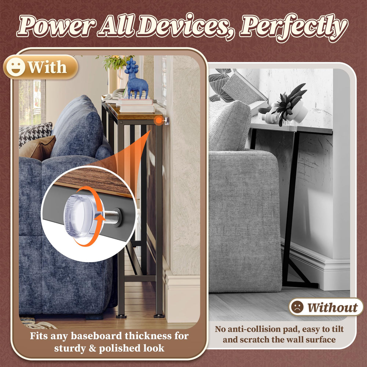 70.8 Inch Console Table with Charging Station B736