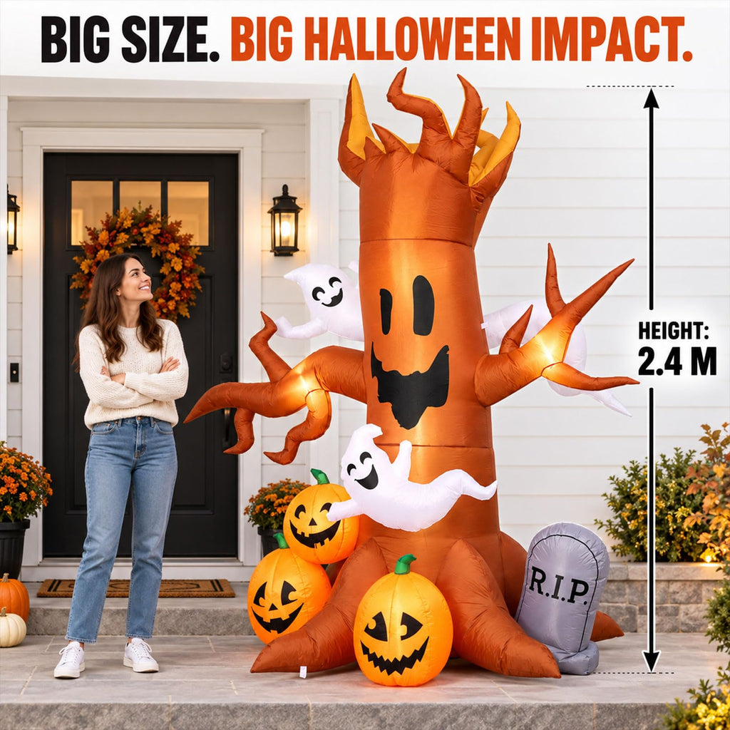 8FT Halloween Inflatable Ghost Tree Decoration B237