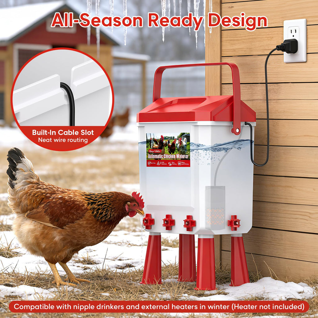 Automatic Chicken Waterer with Float Valve, 3 Gallons Q8668