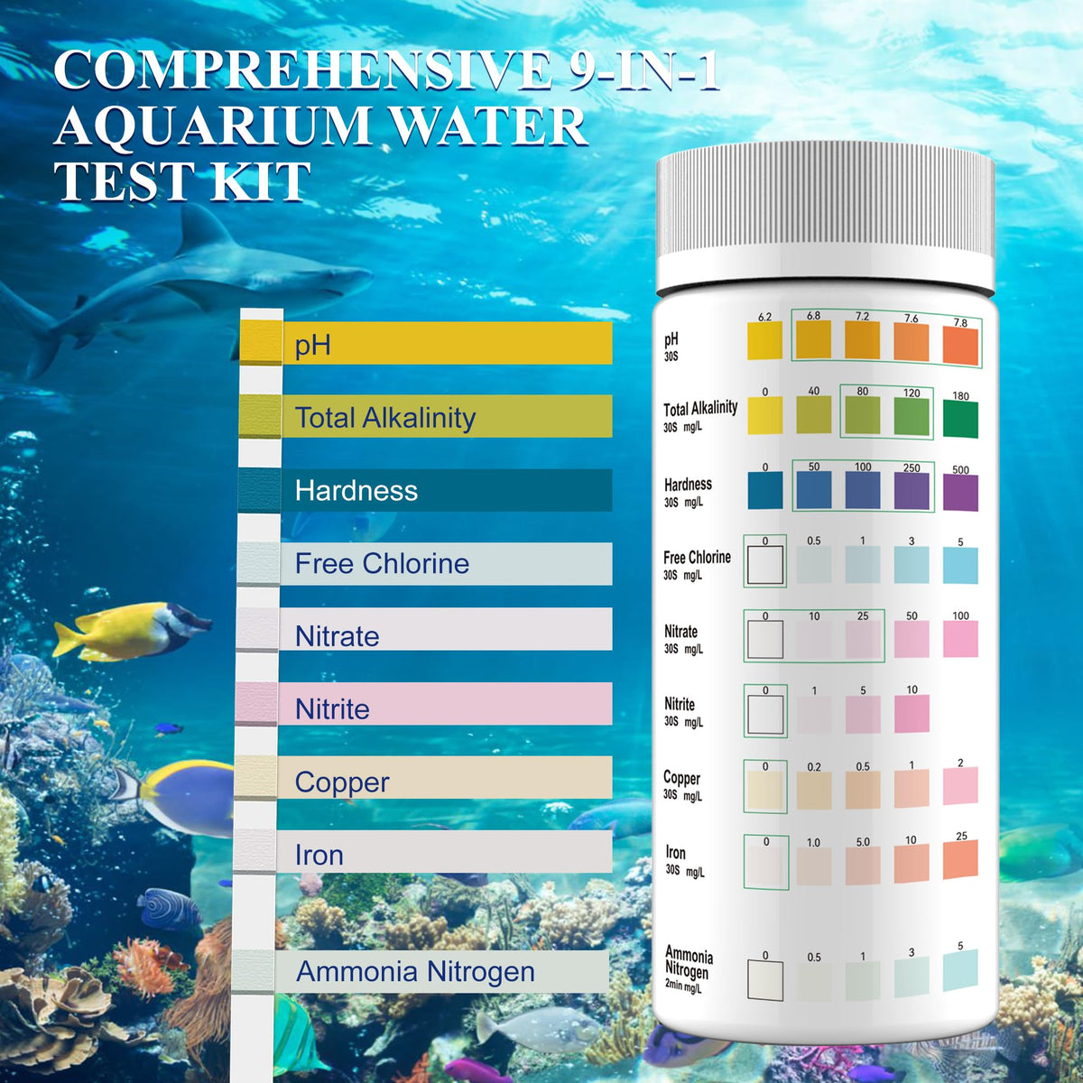 Aquarium Water Test Kit 9-in-1 E318