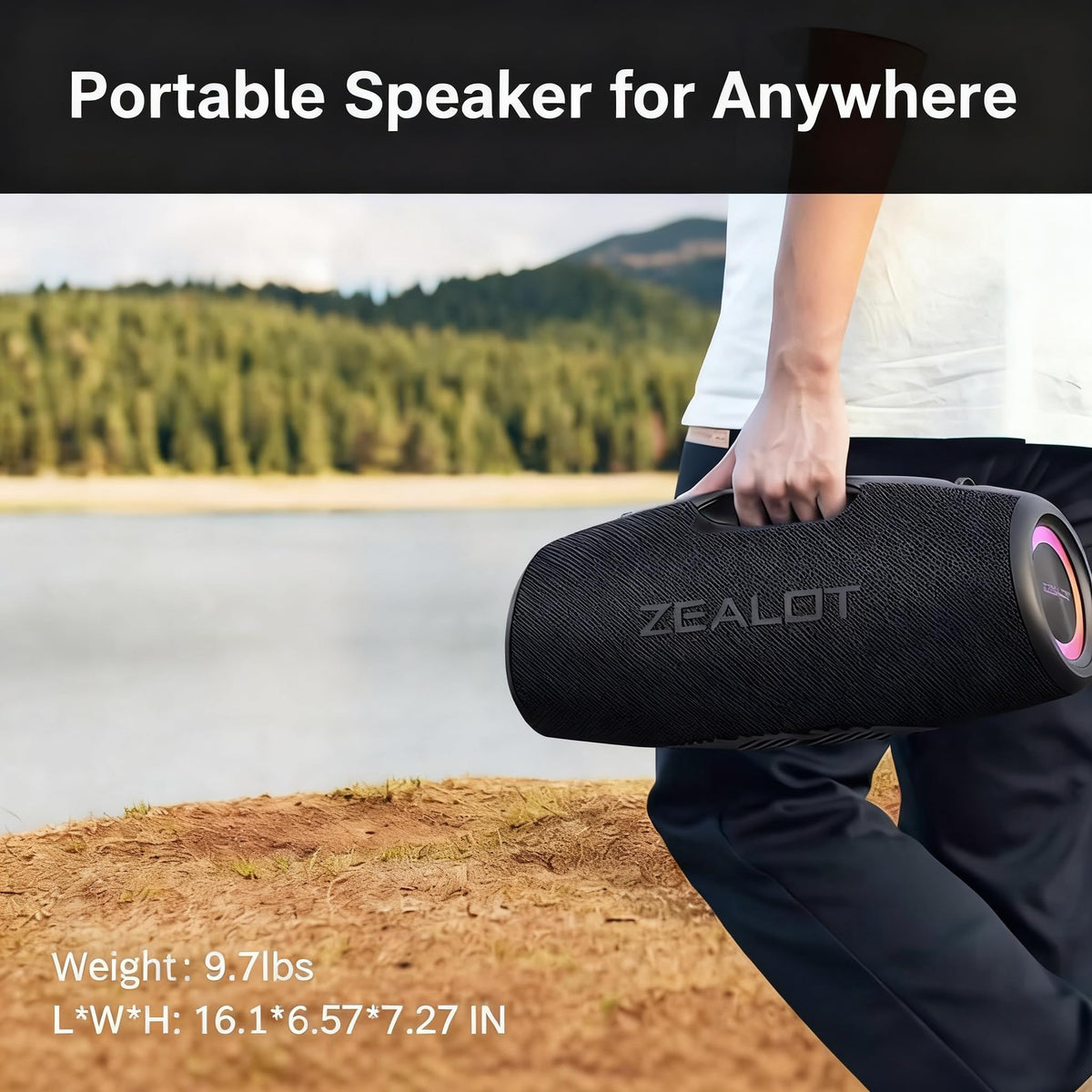 Black 120W Portable Waterproof Bluetooth Speaker C528004