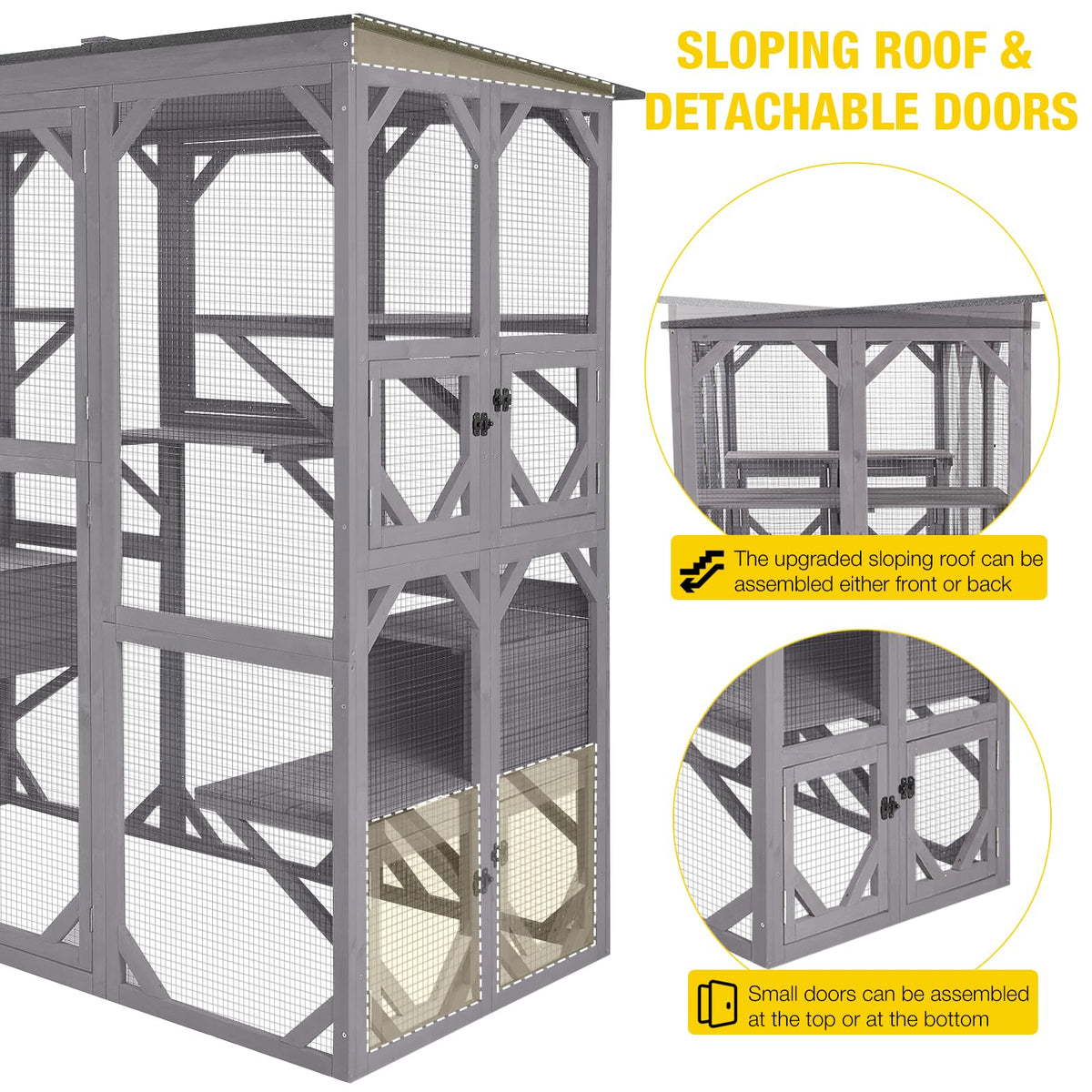 Extra Large 5-Level Outdoor Cat Enclosure with Cover F141897