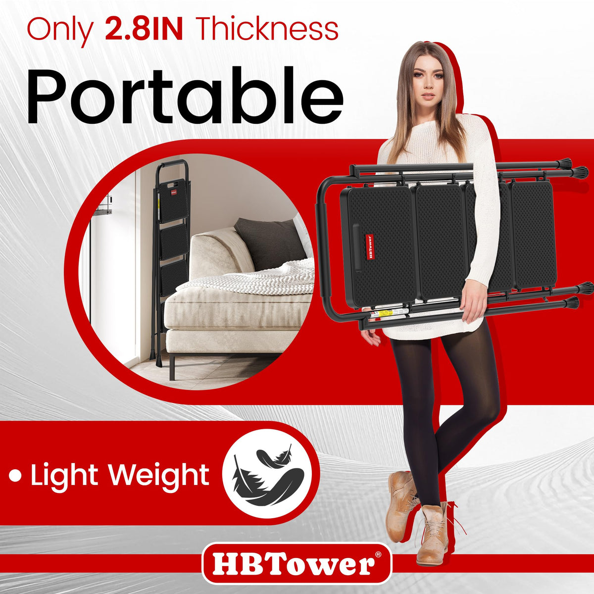 4 Step Folding Step Stool with Anti-Slip Pedal F9159