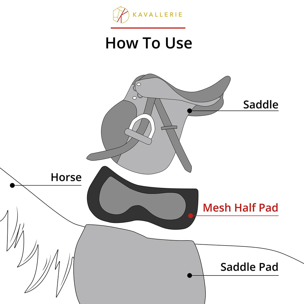 3D Air-Mesh Half Pad English Saddle K978