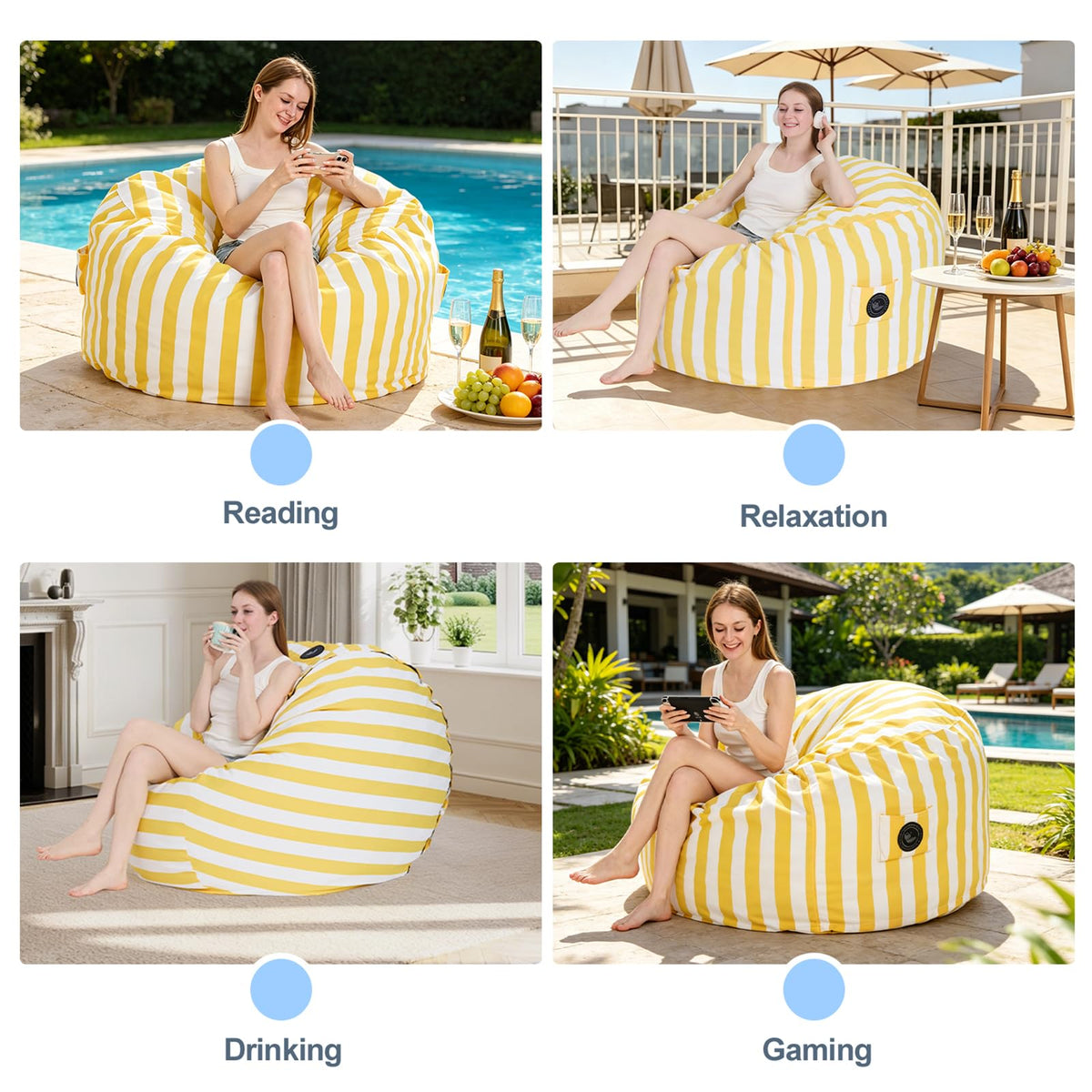 4FT Oversized Waterproof Memory Foam Bean Bag Chair F82625