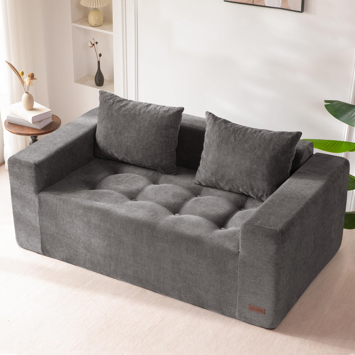 Light Grey Chenille Modular Sofa Couch O96927