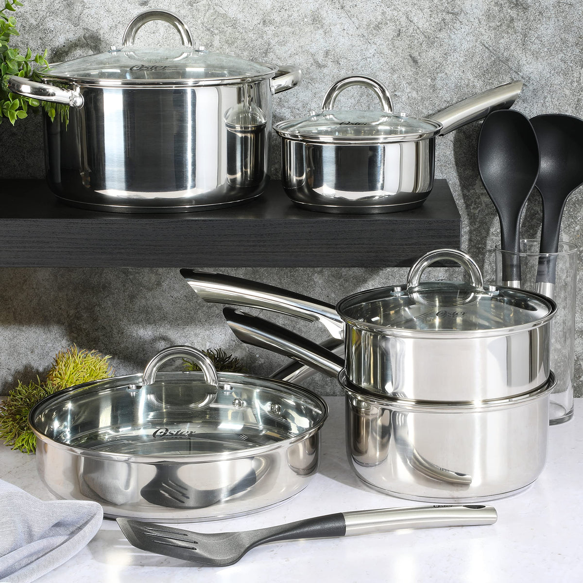 12-Piece Stainless Steel Non-Stick Cookware Set P194