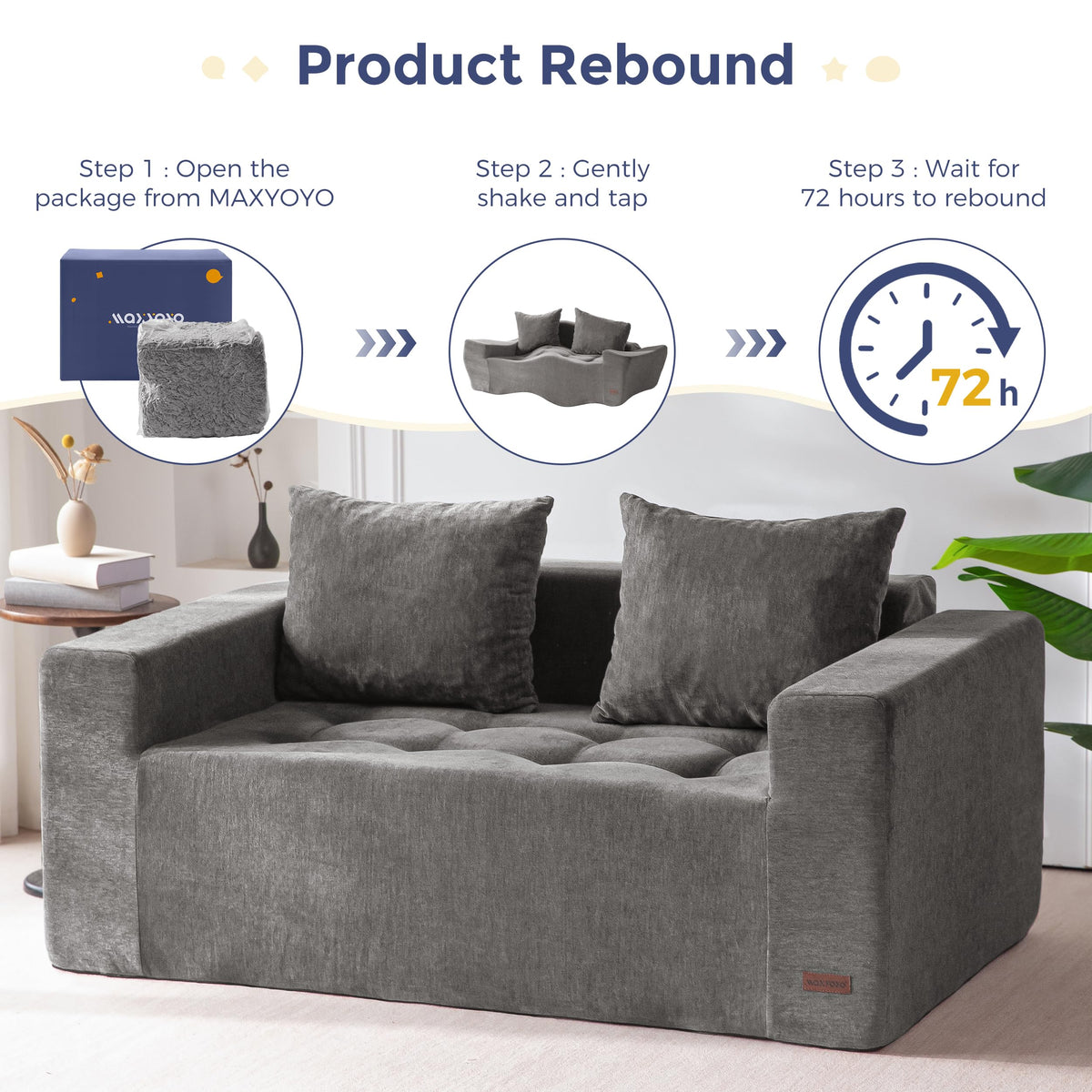 Light Grey Chenille Modular Sofa Couch O96927