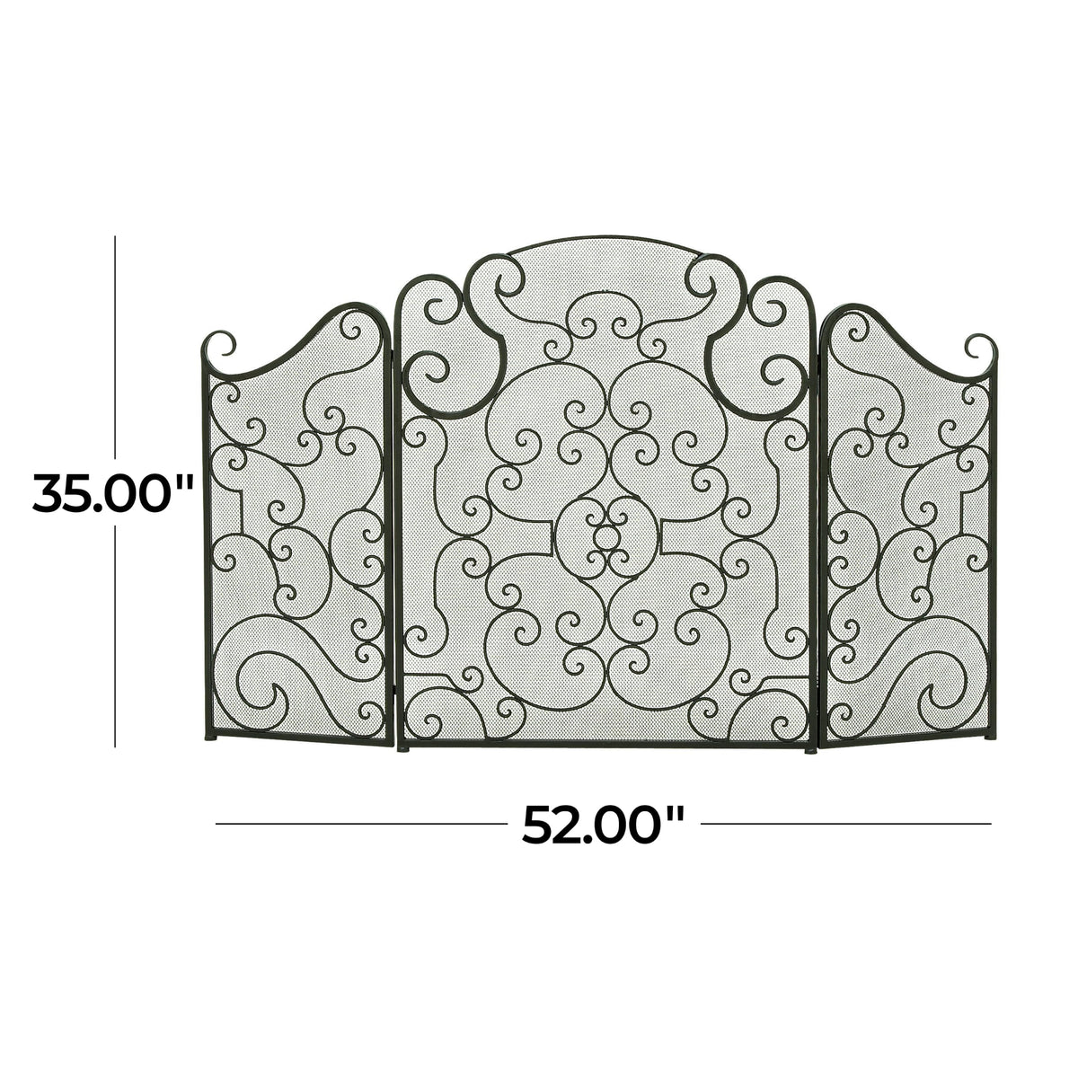 Metal 3 Panel Fireplace Screen Q17495