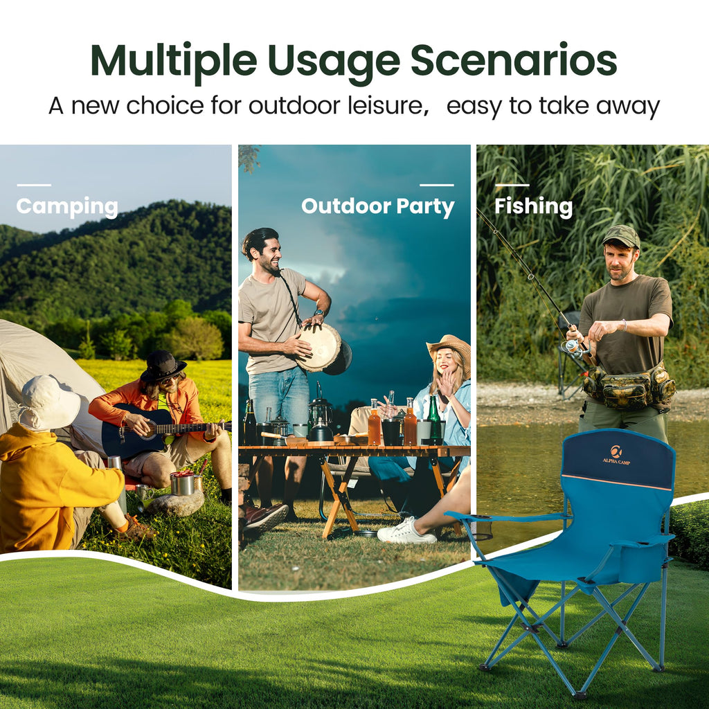 2 Pack Portable Camping Chair Blue N249787