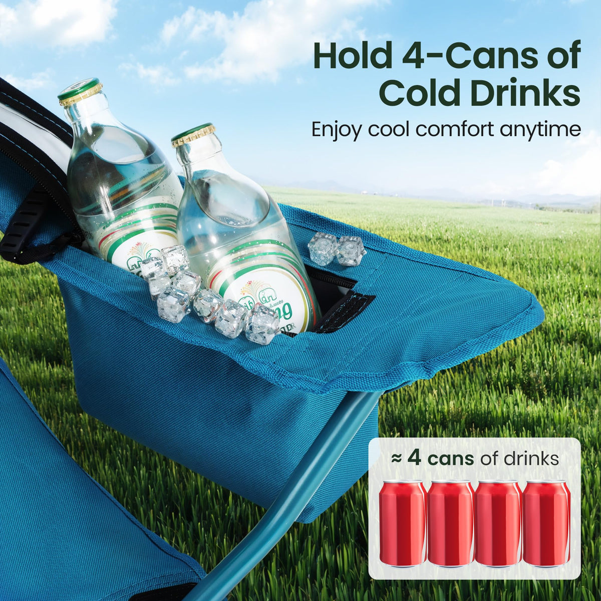 2 Pack Portable Camping Chair Blue N249787