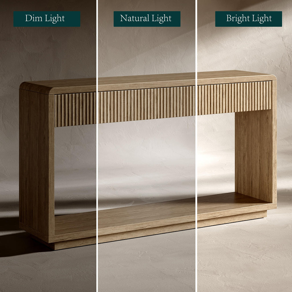 59'' Oak Console Table with Drawers V656