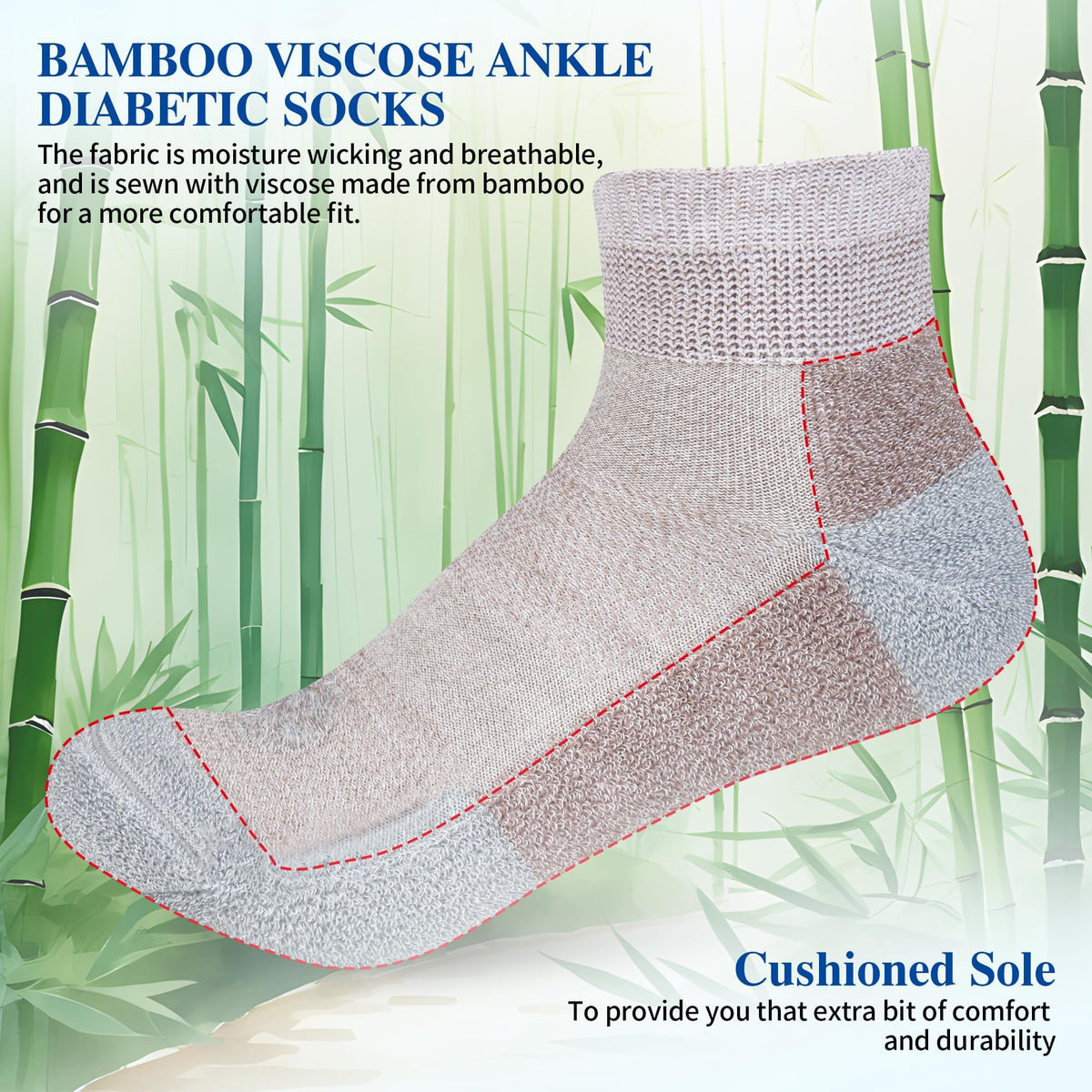Diabetic Socks for Men, 12 Pairs Ankle & Low Cut Size 9-15 X270050