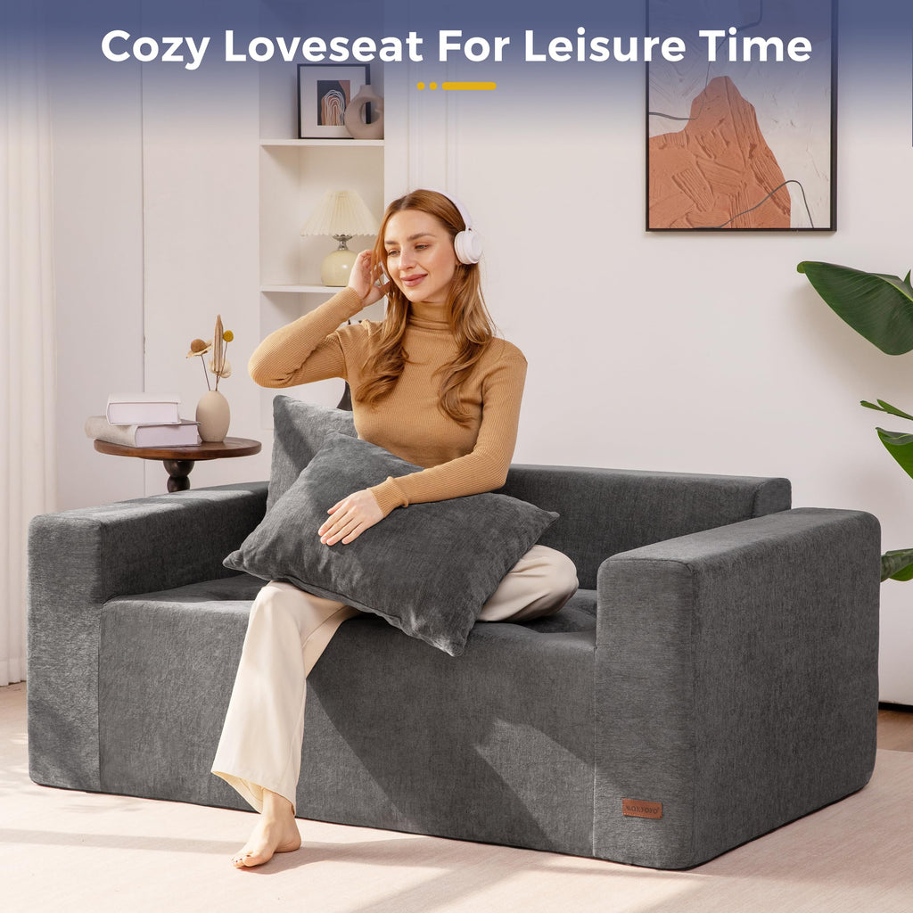 Light Grey Chenille Modular Sofa Couch O96927