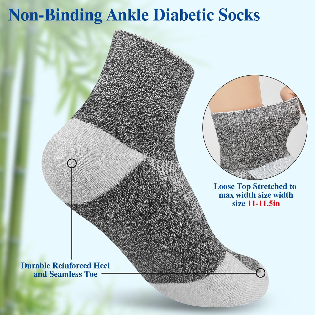 Diabetic Socks for Men, 12 Pairs Ankle & Low Cut Size 9-15 X270050