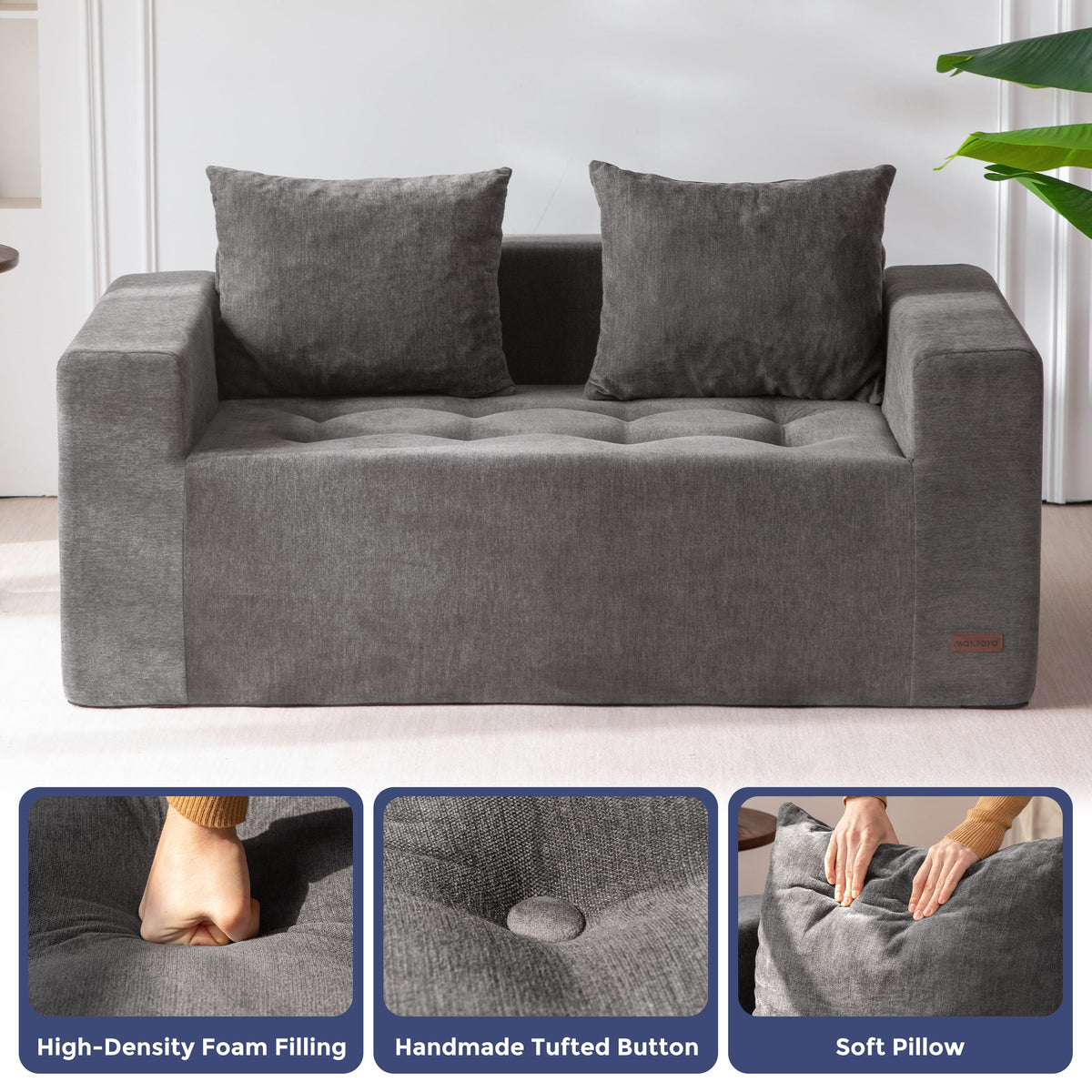 Light Grey Chenille Modular Sofa Couch O96927